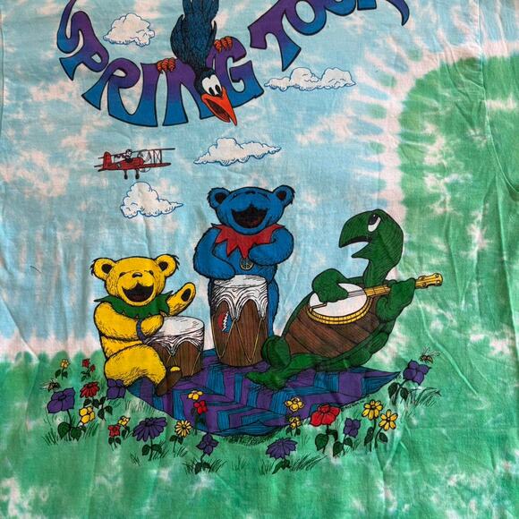 Vintage Liquid Blue Grateful Dead Spring Tour Tie Dye T-Shirt XL USA - Picture 6 of 7